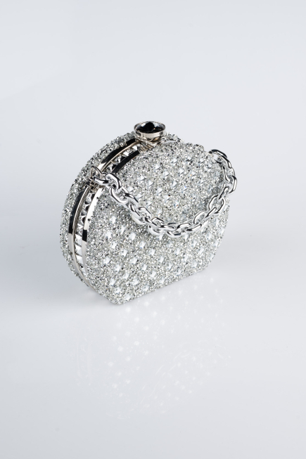 Sac de Soirée Luxe Pierreux Argent SH854