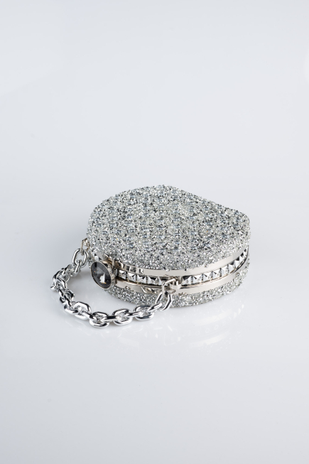 Sac de Soirée Luxe Pierreux Argent SH854
