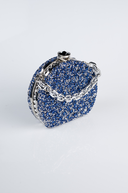 Sac de Soirée Luxe Pierreux Bleu Saxe SH854