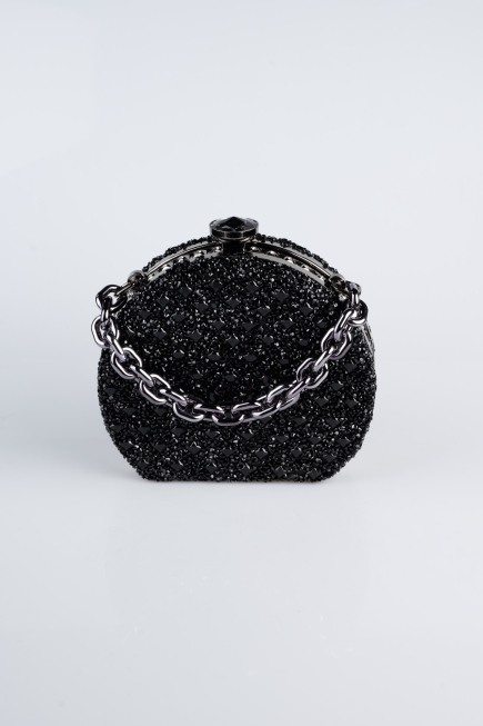 Sac de Soirée Luxe Pierreux Noir SH854