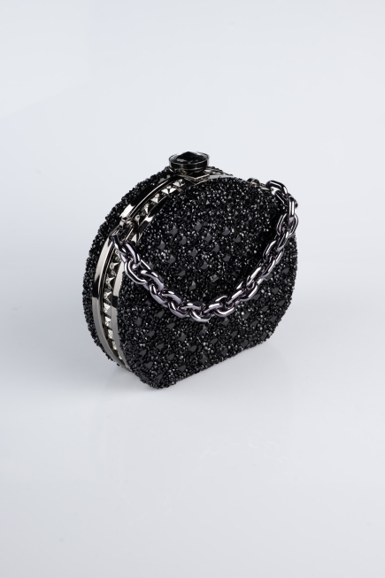 Sac de Soirée Luxe Pierreux Noir SH854