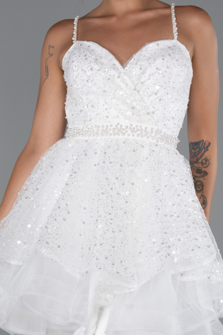 Tenue de Soirée Courte Blanc ABK2435