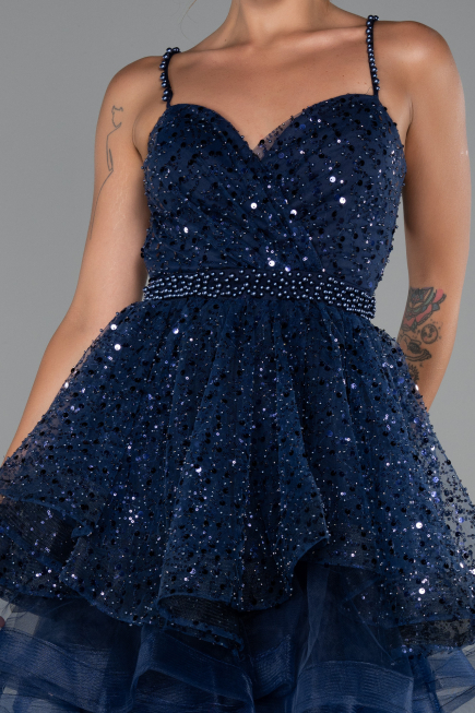 Tenue de Soirée Courte Bleu Marine ABK2435