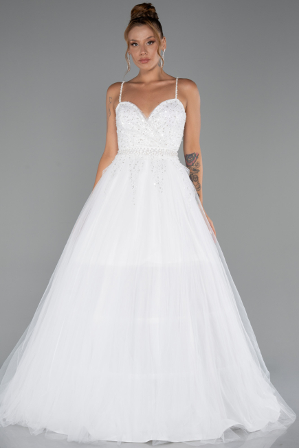 Robe de Soirée Longue Blanc ABU5279