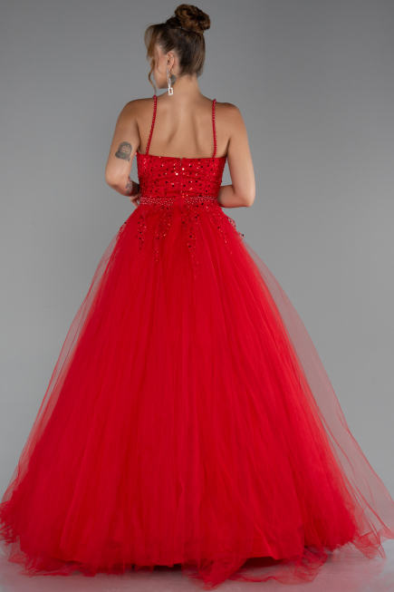 Robe de Soirée Longue Rouge ABU5279