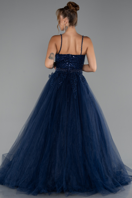 Robe de Soirée Longue Bleu Marine ABU5279