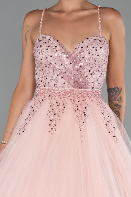 Robe de Soirée Longue Poudre ABU5279