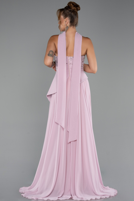 Robe de Soirée Longue Mousseline Poudre ABU5280