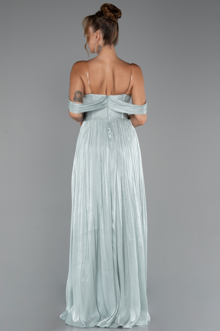 Robe de Cérémonie Longue Mousseline Menthe ABU5283