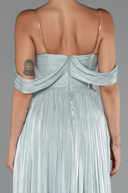 Robe de Cérémonie Longue Mousseline Menthe ABU5283