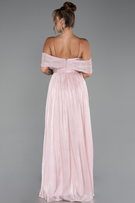 Robe de Cérémonie Longue Mousseline Poudre ABU5283