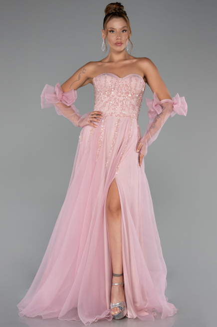 Robe de Soirée Longue Poudre ABU5291