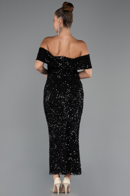 Robe De Soirée Midi Noir ABK2440