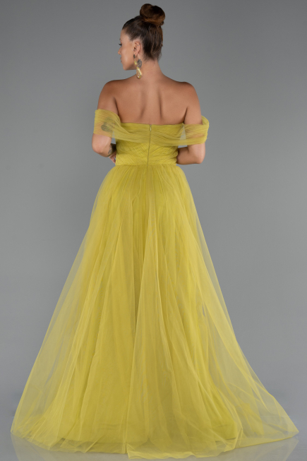 Robe de Soirée Longue Pistache vert ABU5302