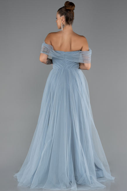 Robe de Soirée Longue Bleu clair ABU5302