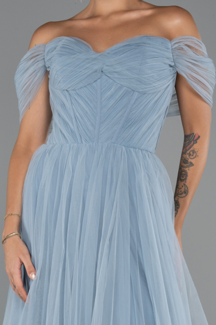 Robe de Soirée Longue Bleu clair ABU5302