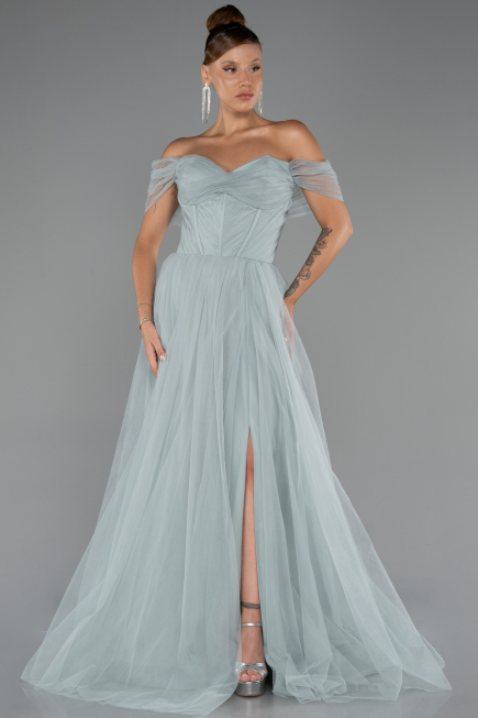 Robe de Soirée Longue Menthe ABU5302