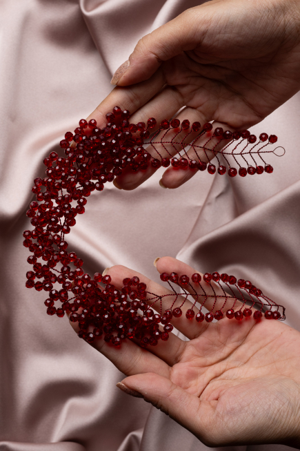 Accessoire de Cheveux Rouge Bordeaux TK222