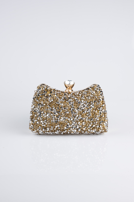 Sac de Soirée Luxe Pierreux Or SH828
