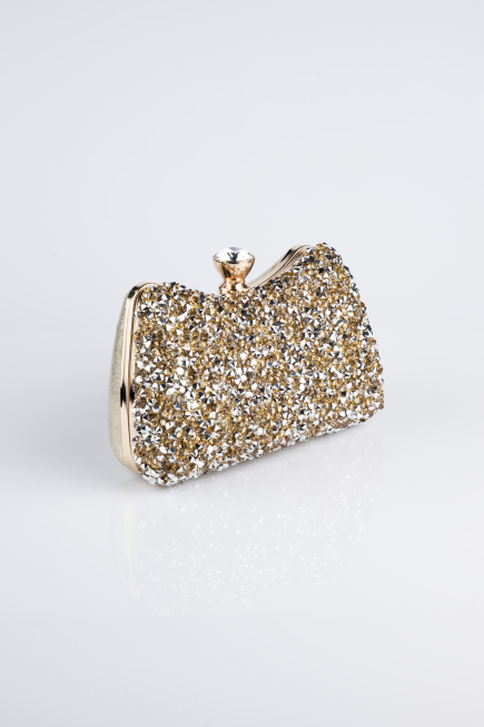 Sac de Soirée Luxe Pierreux Or SH828