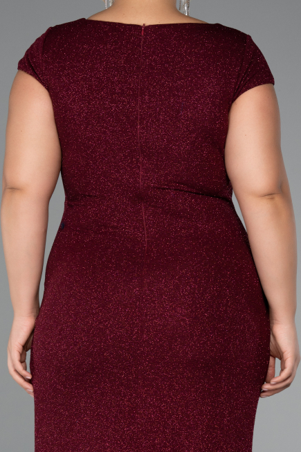 Robe Grande Taille Longue Rouge Bordeaux ABU5317