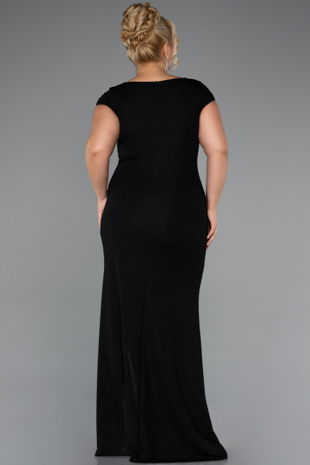Robe Grande Taille Longue Noir ABU5317