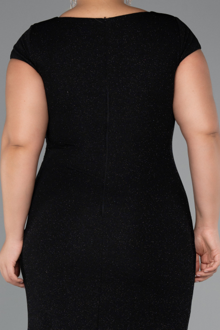 Robe Grande Taille Longue Noir ABU5317