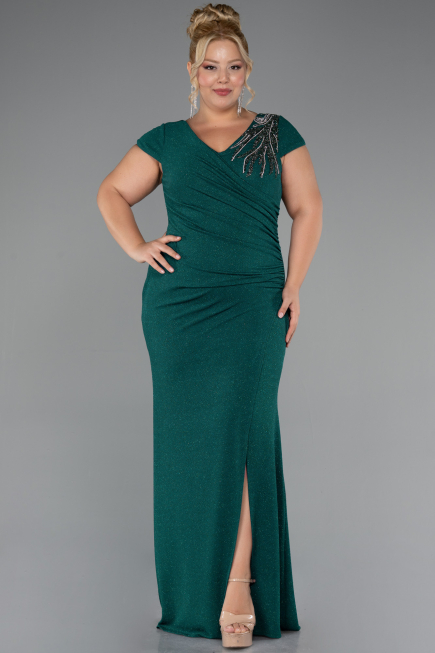 Robe Grande Taille Longue Émeraude ABU5317