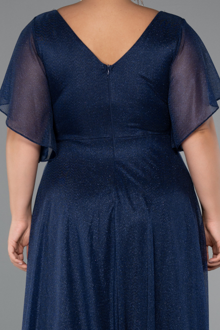 Robe de Soirée Grande Taille Longue Bleu Marine ABU5323