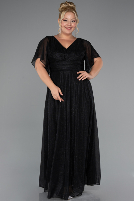 Robe de Soirée Grande Taille Longue Noir ABU5323