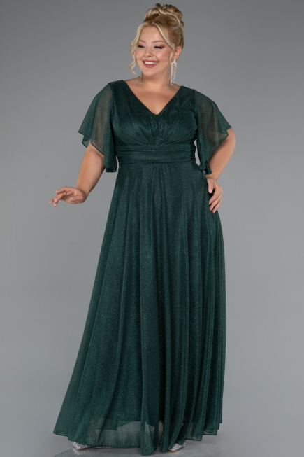Robe de Soirée Grande Taille Longue Émeraude ABU5323