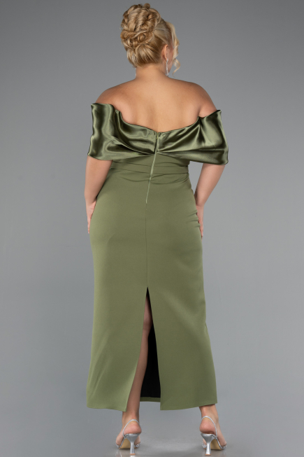 Robe De Invitation Grande Taille Midi Kaki ABK2379