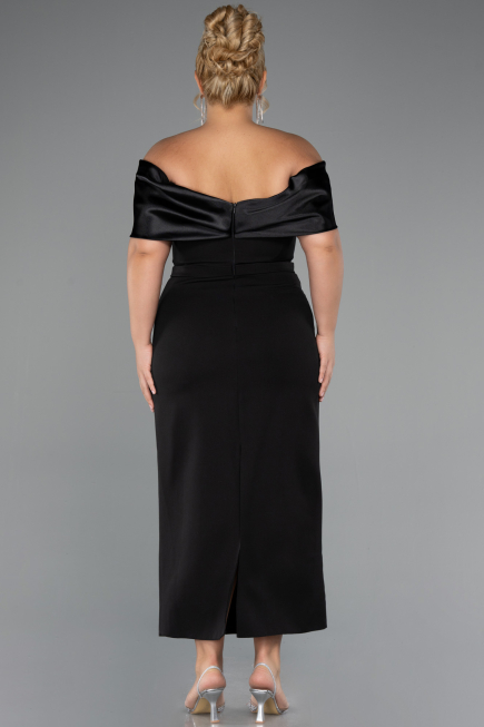 Robe De Invitation Grande Taille Midi Noir ABK2379