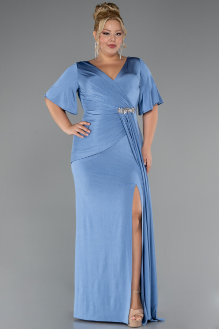 Robe de Soirée Grande Taille Longue Indigo ABU5287