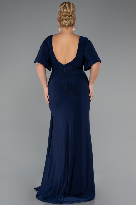 Robe de Soirée Grande Taille Longue Bleu Marine ABU5287