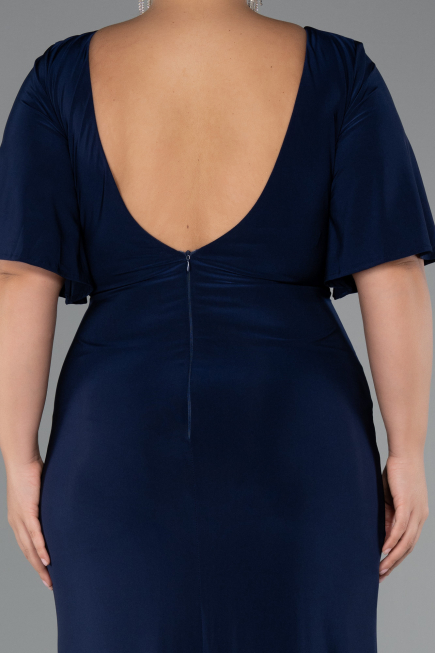 Robe de Soirée Grande Taille Longue Bleu Marine ABU5287