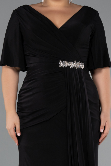 Robe de Soirée Grande Taille Longue Noir ABU5287