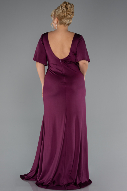 Robe de Soirée Grande Taille Longue Couleur Cerise ABU5287