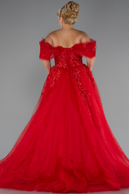 Robes De Soirée Grande Taille Longue Rouge ABU3623
