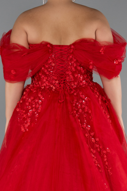 Robes De Soirée Grande Taille Longue Rouge ABU3623