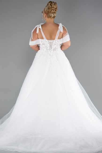 Robe de Mariée Grande Taillev Longue Blanc ABG052