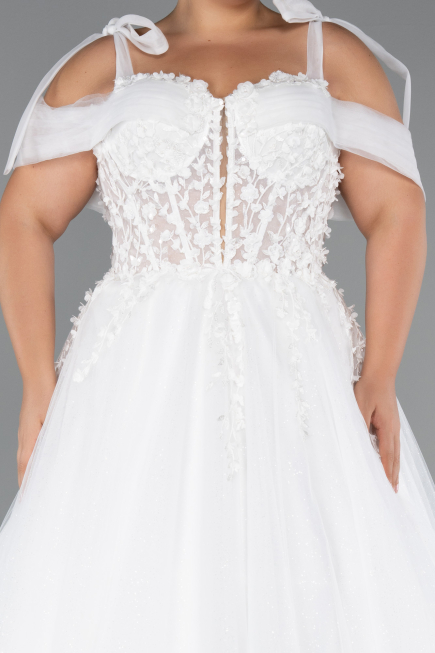 Robe de Mariée Grande Taillev Longue Blanc ABG052
