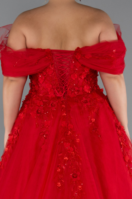 Robes De Soirée Grande Taille Longue Rouge ABU4722
