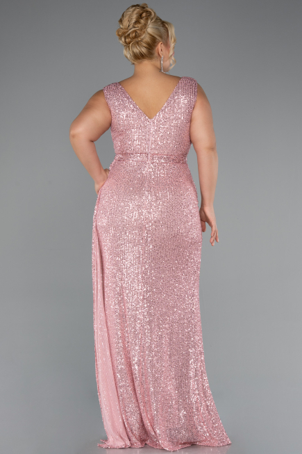 Robe de Soirée Grande Taille Longue Squameuse Poudre ABU3194