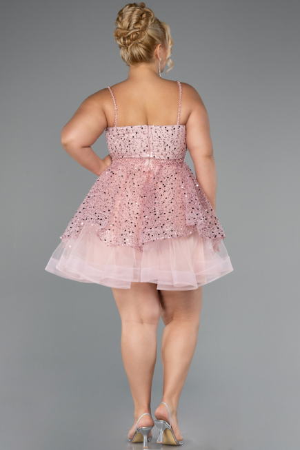 Robe Grande Taille Courte Poudre ABK2436