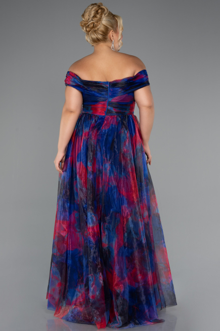 Robe De Soirée Grande Taille Longue Bleu Marine ABU5263