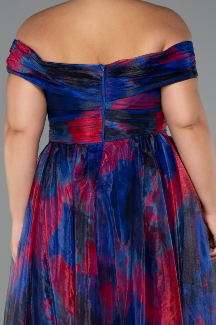 Robe De Soirée Grande Taille Longue Bleu Marine ABU5263
