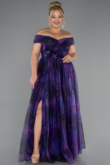 Robe De Soirée Grande Taille Longue Violet ABU5263