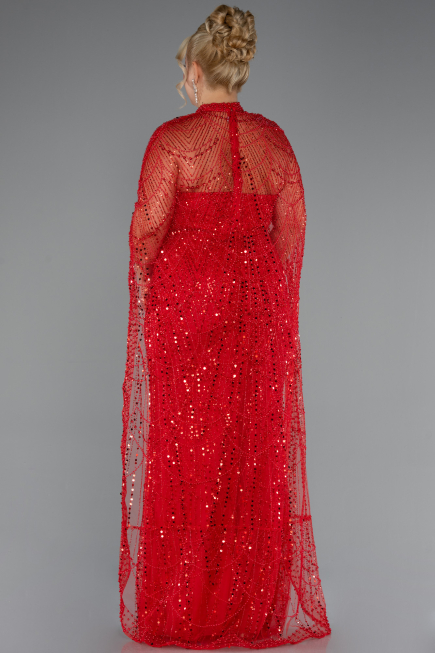 Robe De Mariée Grande Taille Longue Perlé Rouge ABU5328