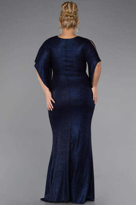 Robe de Soirée Grande Taille Longue Bleu Marine ABU3280